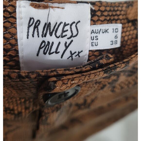 Princess Polly Snake Print Animal Faux Leather Pants size 6‎ #P3 - Picture 5 of 7